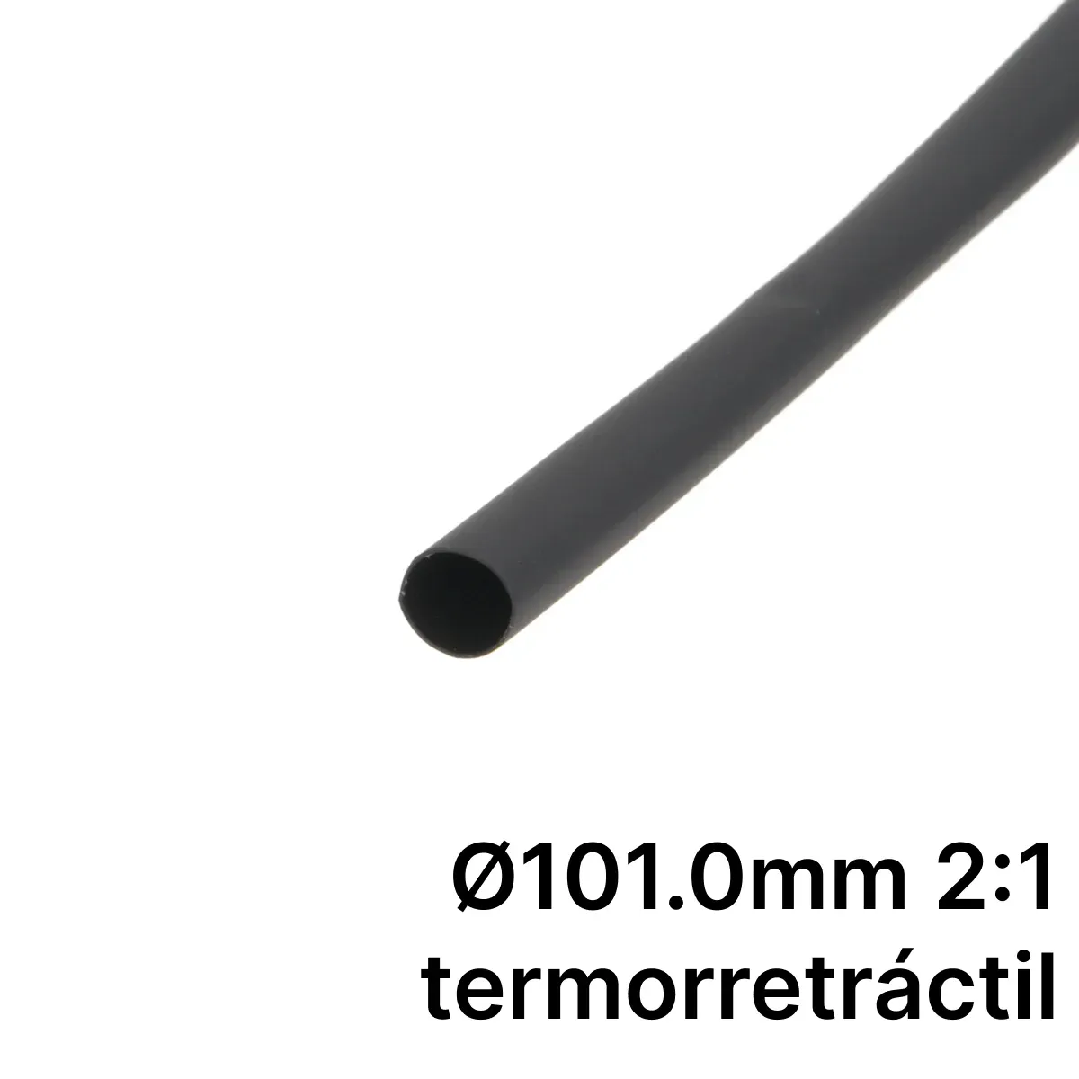 Pack de corte [1.2m] de tubo termorretráctil 2:1 Ø101.0mm negro – Poliolefina libre de halógeno e ignífugo [x5]