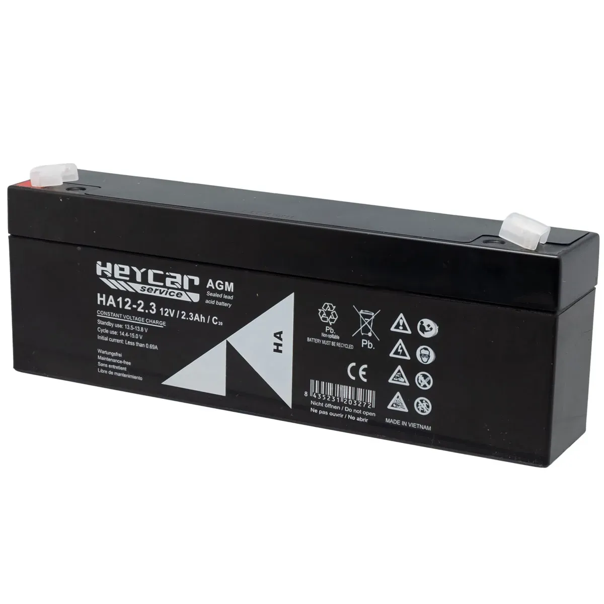 Batería 12V 2,3Ah HeyCar HA 178x34x60mm