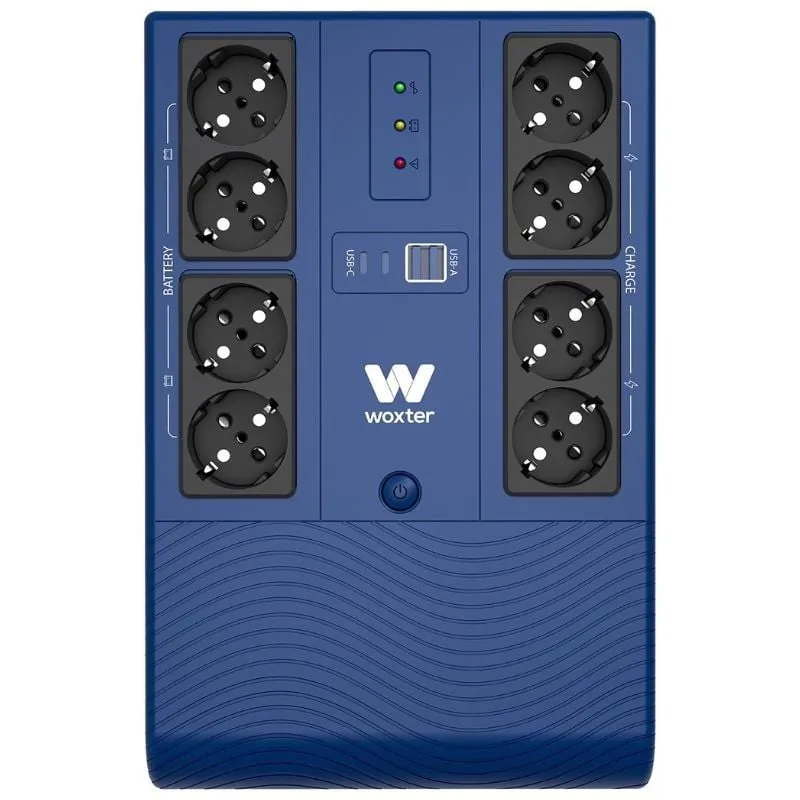 SAI Línea Interactiva Woxter Multibase UPS 1200 VA/ 1200VA-720W/ 8 Salidas/ Formato Torre