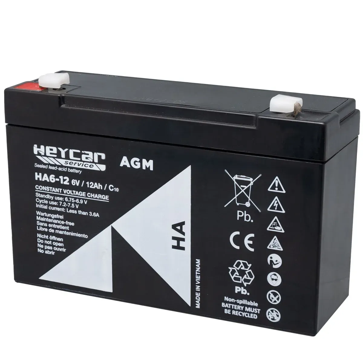 Batería 6V 12Ah HeyCar HA 151x50x94mm
