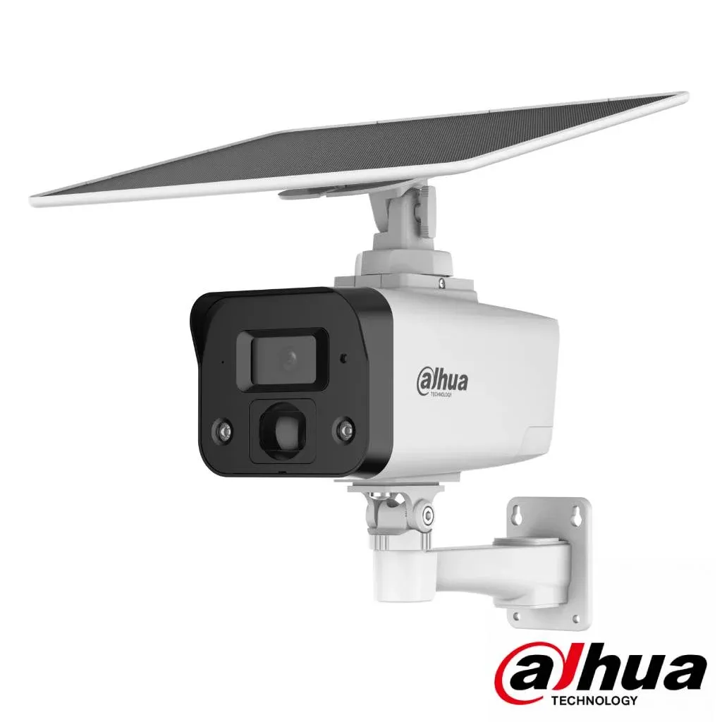 Tubular IP H265 4M Iluminación Dual LED20m/IR30m 3.6mm IP67 PIR MIC/Altavoz E/S 4G AI + Panel Solar