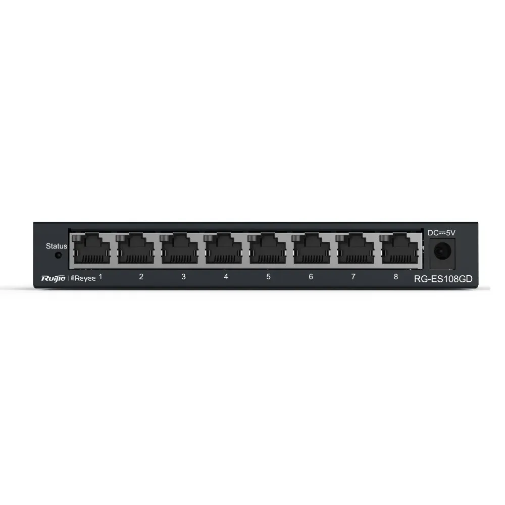 Reyee Switch Sobremesa - Carcasa Metal - 8 puertos RJ45 - Velocidad 10/100/1000 Mbps