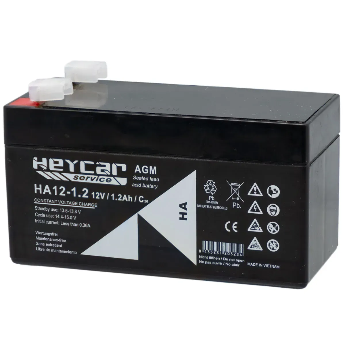 Batería 12V 1,2Ah HeyCar HA 98x43x52mm