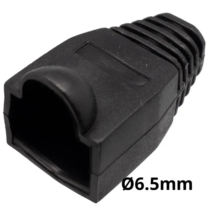 Capuchón protector para conector RJ45 para cable de Ø6.5mm con burbuja, Negro