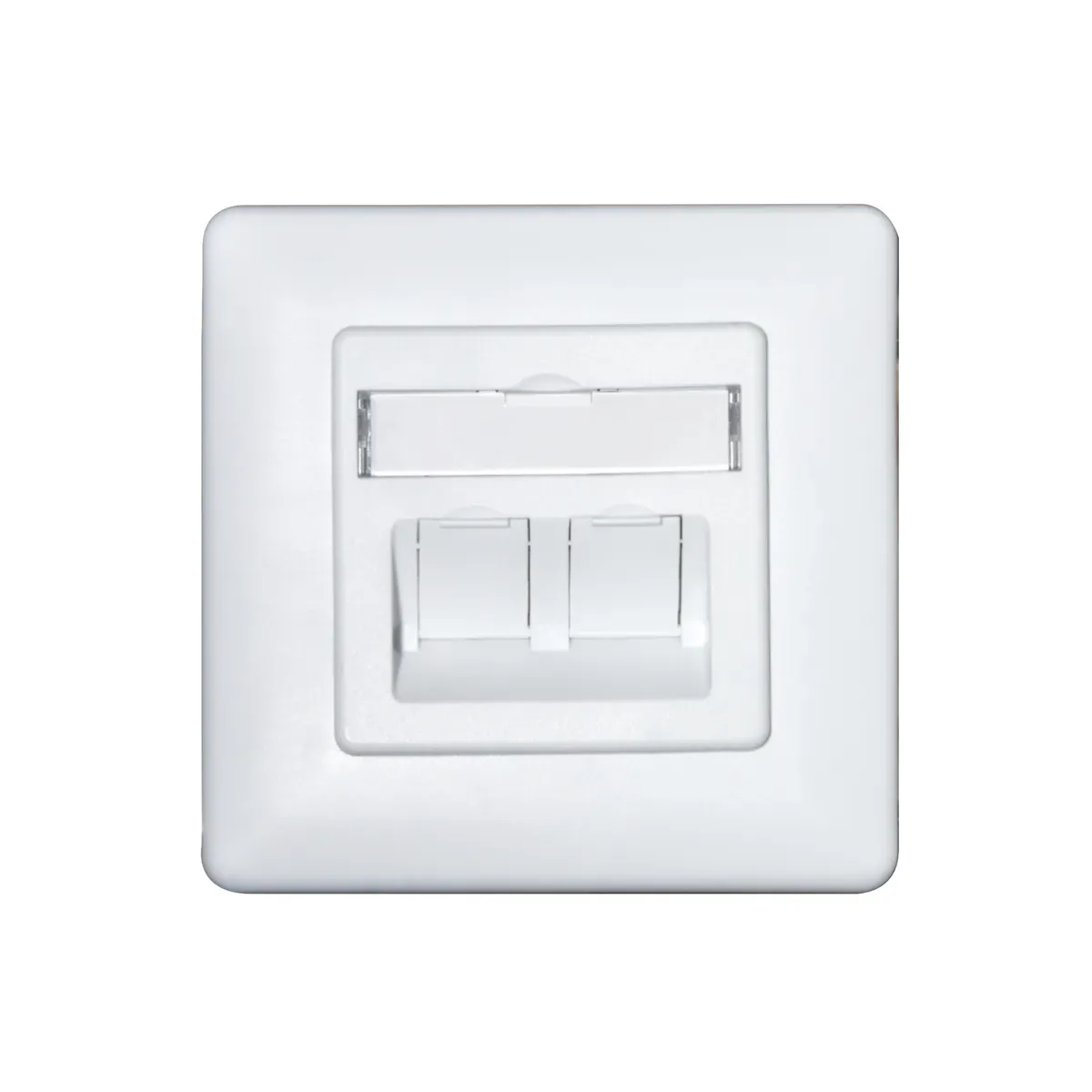 Carátula frontal de 2 keystone para caja de superficie 80x80mm | No incluye caja de superficie