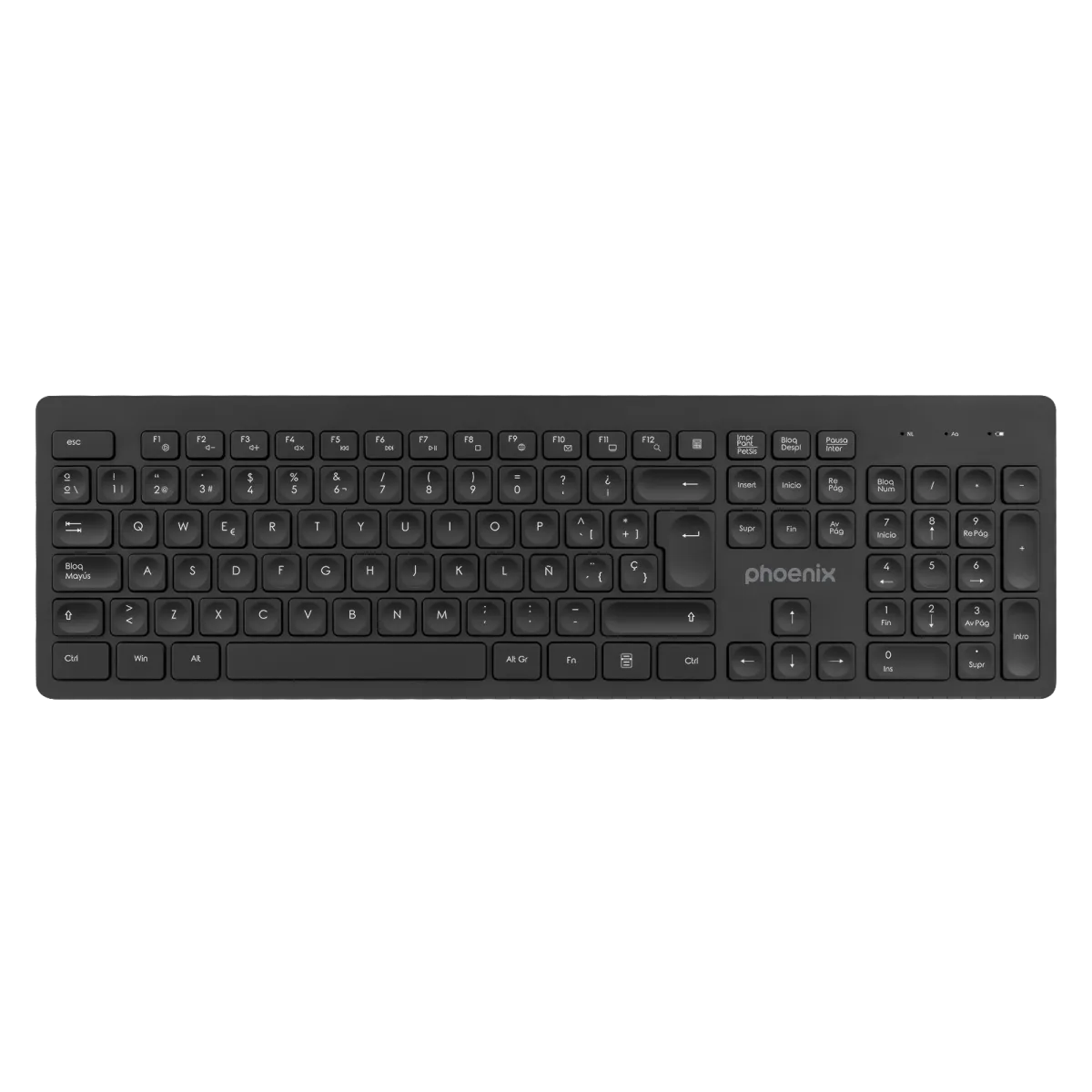 Teclado inalambrico qwerty phoenix k200 negro delgado