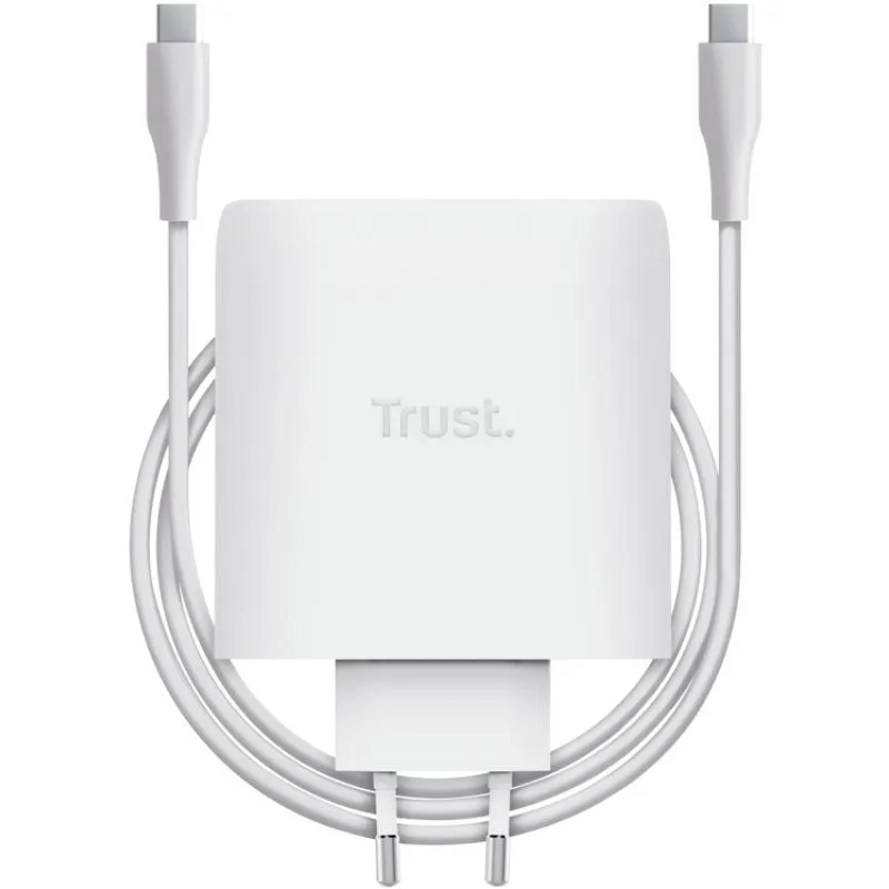 Cargador de Pared GaN Trust Maxo 100W/ 2xUSB Tipo-C/ Incluye Cable USB Tipo-C/ 100W