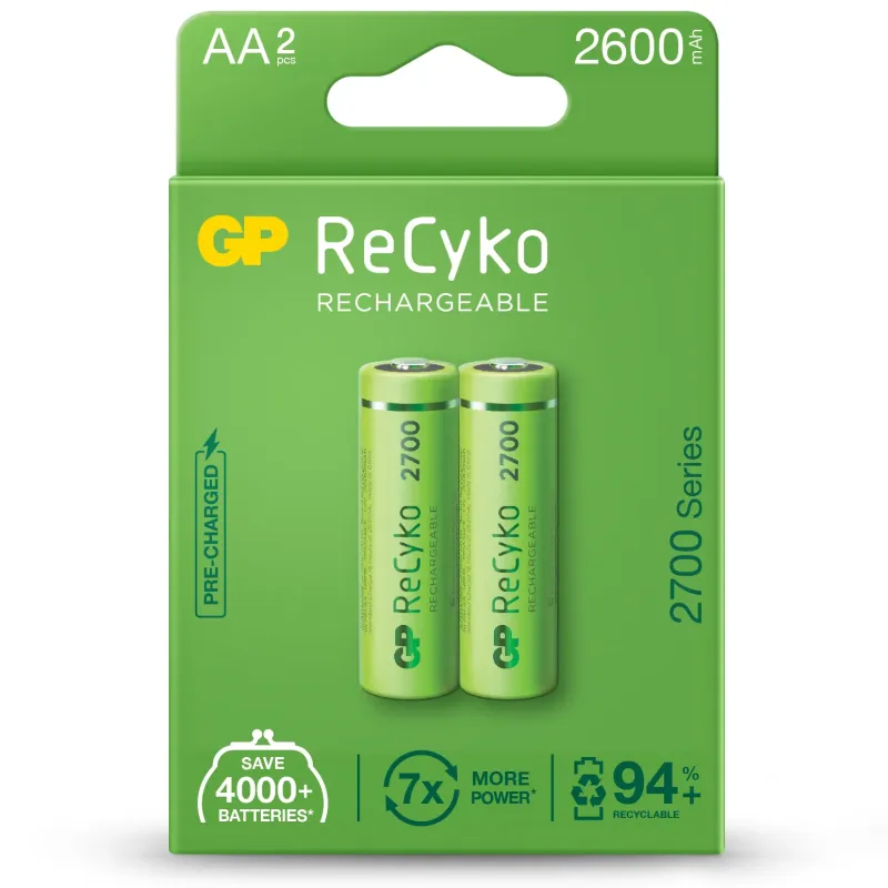 AA, LR06 ReCyko recargable 2600mAh - Blister 2und.