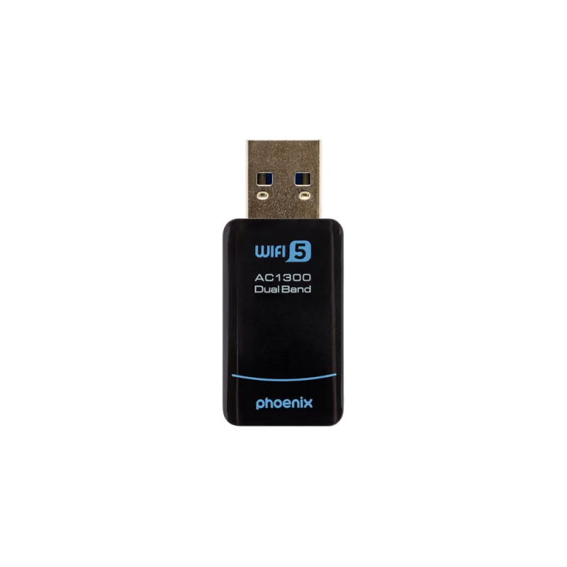 Phoenix nano adaptador usb receptor red inalámbrico 1300mbps dual band