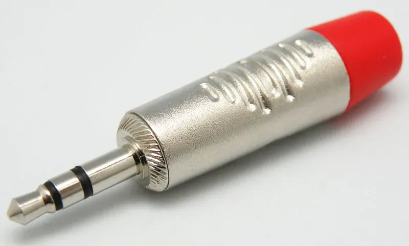 3.5mm Jack Estereo de Metal, Goma Roja
