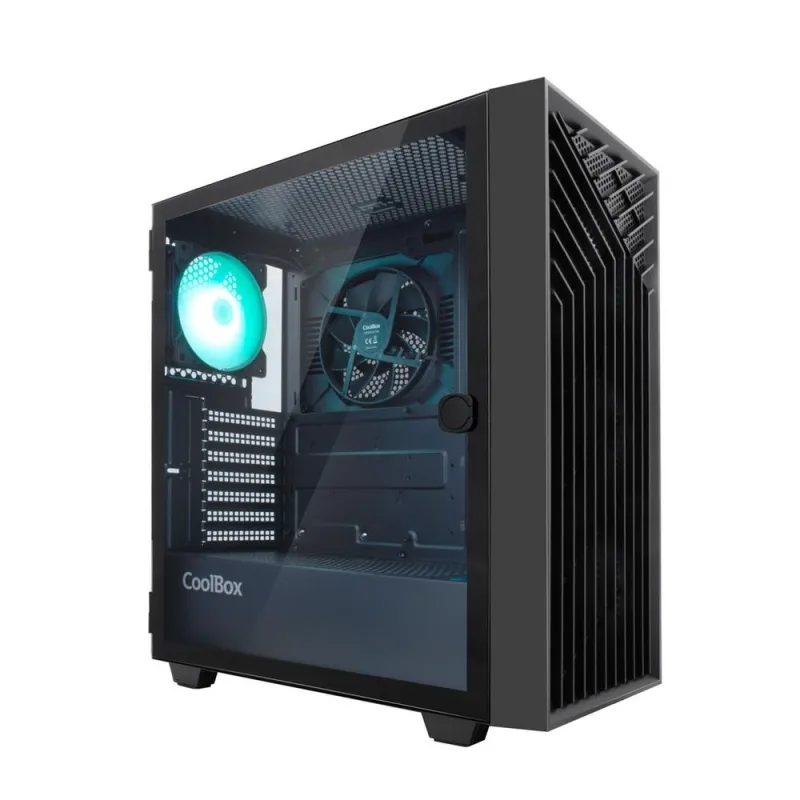 Caja ordenador gaming coolbox ga300 grid line atx argb cristal templado negro