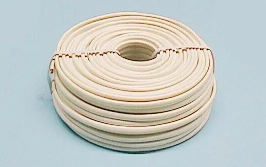 30M., CABLE TELEFONICO PLANO 28AWG, 8 VIAS, COLOR MARFIL
