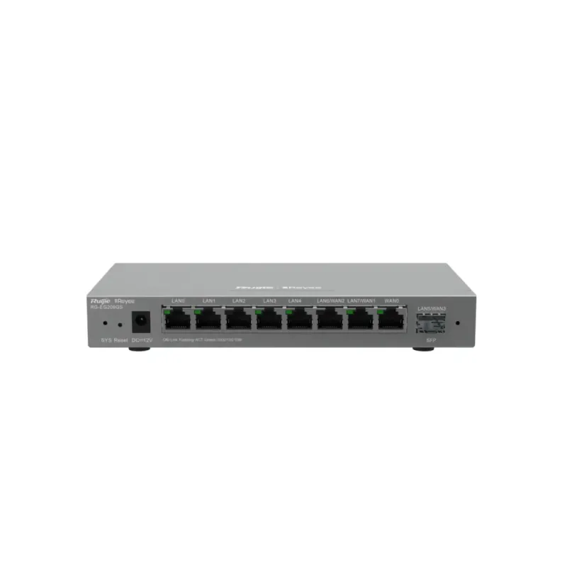 Reyee Router Controlador Gestionable - 8 Puertos RJ45 10/100 /1000 Mbps - 1 Puerto SFP LAN/WAN - hasta 4 WAN para failover o balanceo