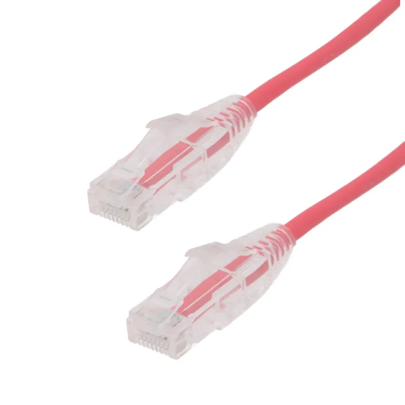 Slim Cat.6A UTP LSZH 100% CU, 28AWG, 0.15m, Rojo