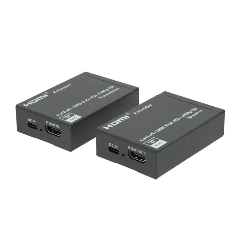Extensor HDMI por RJ45 60m con retorno HDMI + control IR + PoC 1080p@60Hz