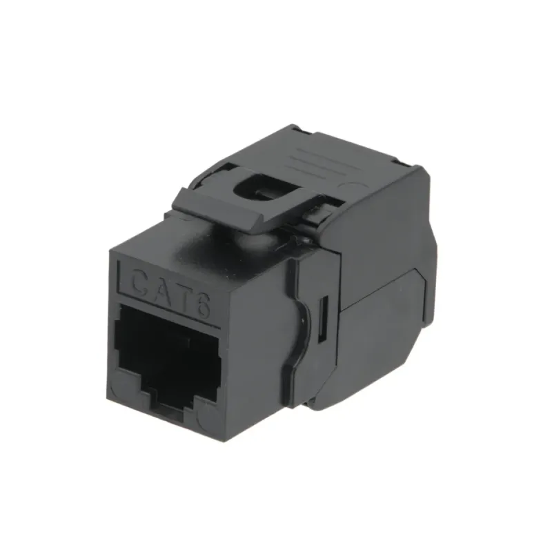 RJ45 UTP Keystone Cat.6 Negro sin herramientas, 180 grados