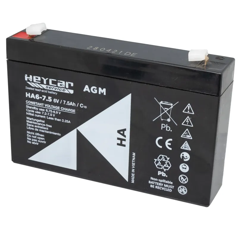 Batería 6V 7,5Ah HeyCar HA 70x48x101mm