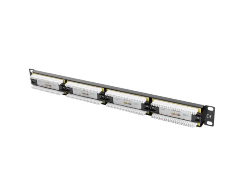 Patch panel lanberg cat.6 utp 24 puertos 1u cat.6 utp 19 pulgadas rack negro