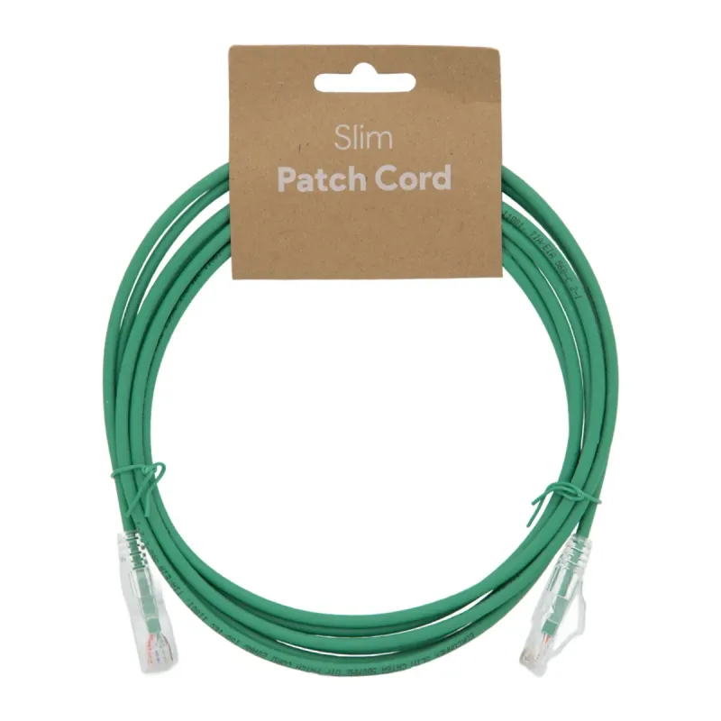 Slim Cat.6A UTP LSZH 100% CU, 28AWG, 0.6m, Verde