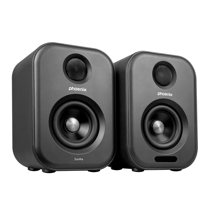 Altavoces de estudio phoenix sonika 50w con bluetooth jack usb para ordenador