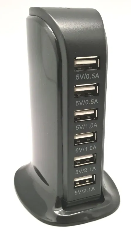Base USB de carga Múltiple, 6 Salidas.