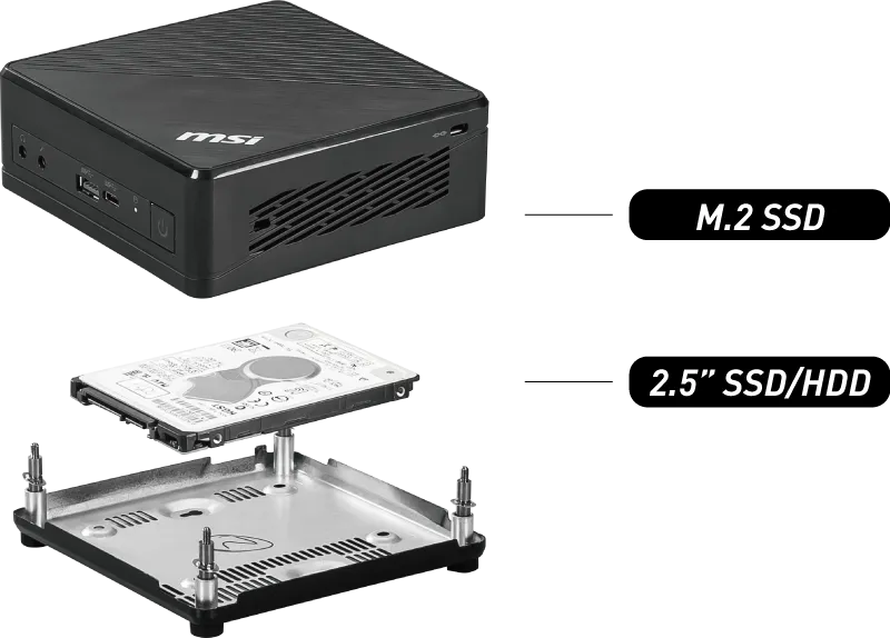 Adaptador hdd para mini ordenador msi cubi n 8gl ms - b17111 negro