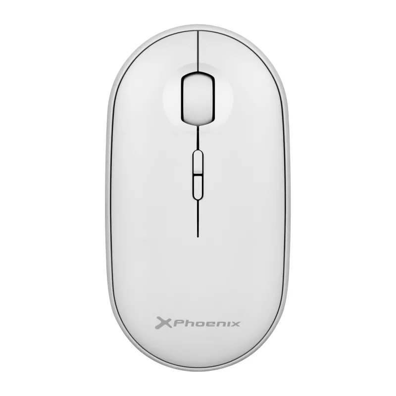 Phoenix rebble ratón inalambrico bluetooth y 2.4 ghz hasta 3 dispositivos con receptor usb clic silencioso para portátil notebook pc chomebook mac color blanco
