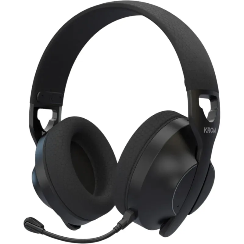 Auriculares Gaming Inalámbricos con Micrófono Krom Phase/ Bluetooth/ Jack 3.5/ USB 2.0/ Negros