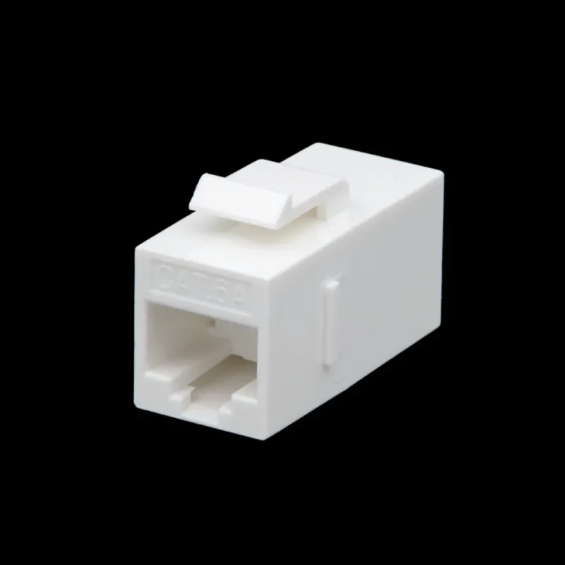 Adaptador keystone Cat.6A Blanco, RJ45 doble hembra