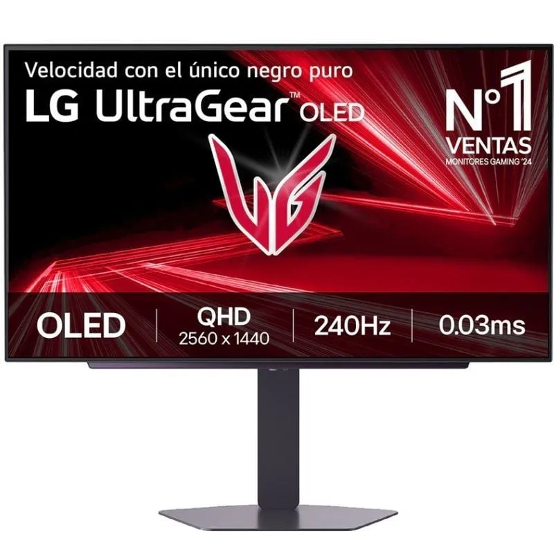 Monitor Gaming LG UltraGear 27GX704A-B 27'/ QHD/ 0.03ms/ 240Hz/ OLED/ Regulable en altura/ Negro