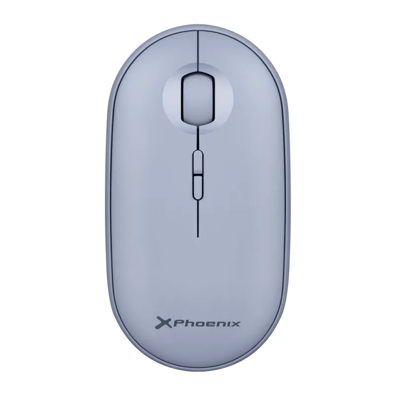 Ratón inalambrico rebble bluetooth y 2.4 ghz hasta 3 dispositivos con receptor usb clic silencioso para portátil notebook pc chomebook mac color azul