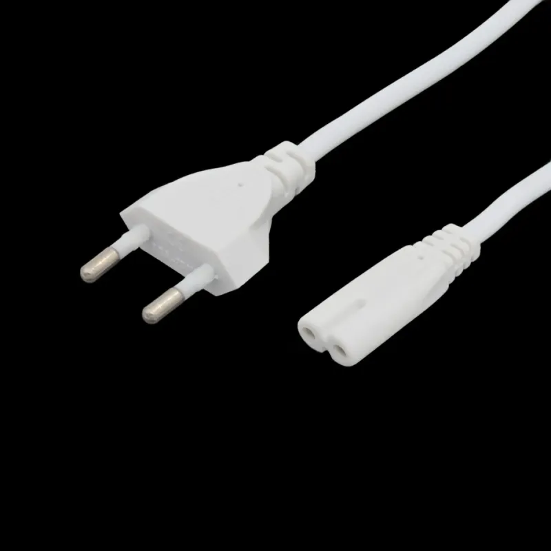 Cable de Alimentación EU 3m | Conector Euro Tipo C (CEE7/16) a C7 | 2 Hilos 0.75mm² | Blanco