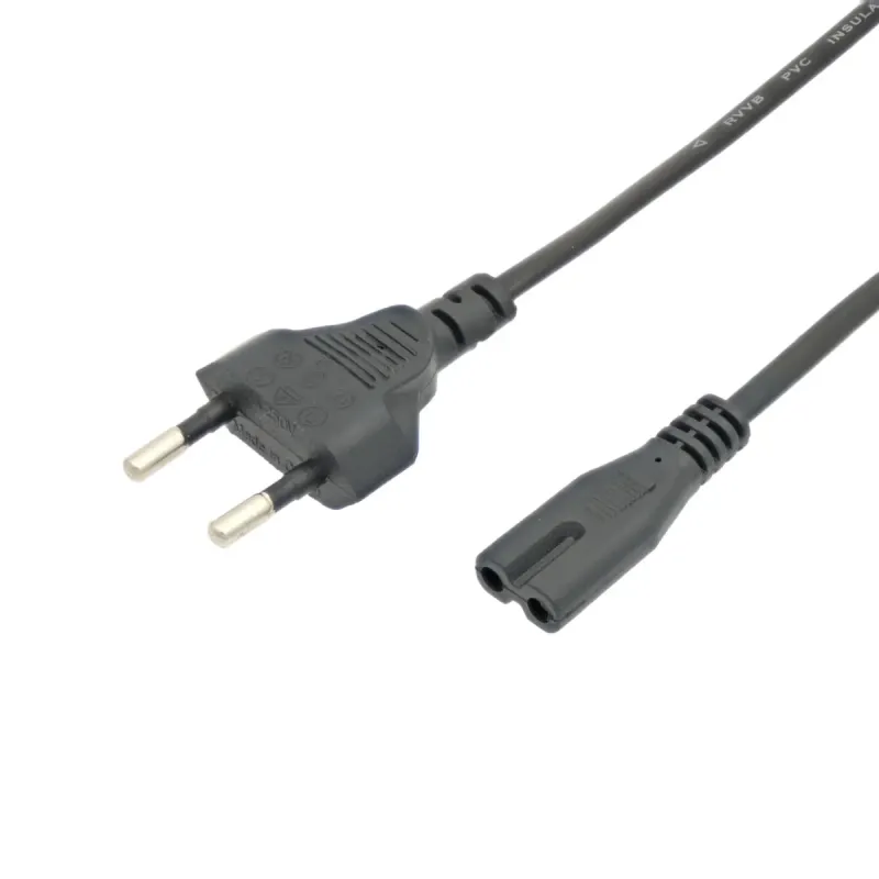Cable de Alimentación EU 1.5m | Conector Euro Tipo C (CEE7/16) a C7 | 2 Hilos 0.75mm² | Negro
