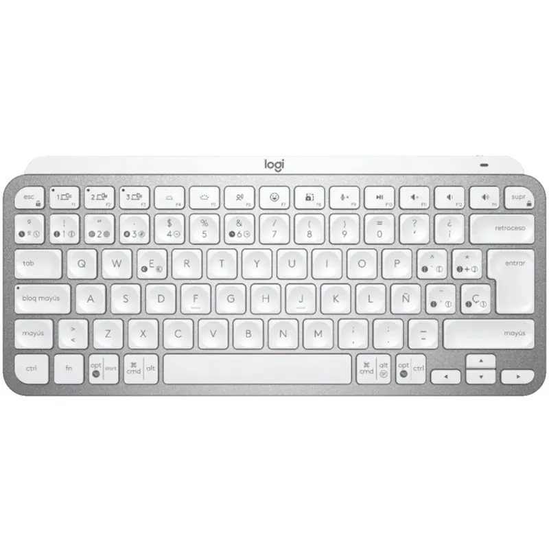 Teclado logitech mx keys gris palido wireless inalambrico español bateria