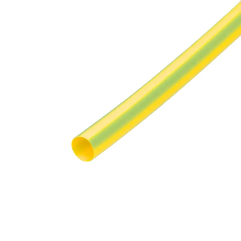 Pack de corte [1.2m] de tubo termorretráctil 2:1 Ø4.8mm amarillo/verde – Poliolefina libre de halógeno e ignífugo [x25]