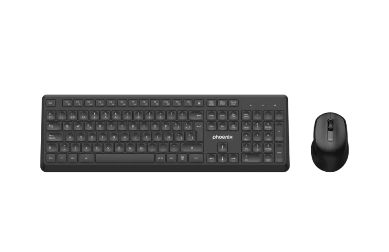 Phoenix combo teclado multimedia + ratón inalámbrico con receptor usb 1600dpi