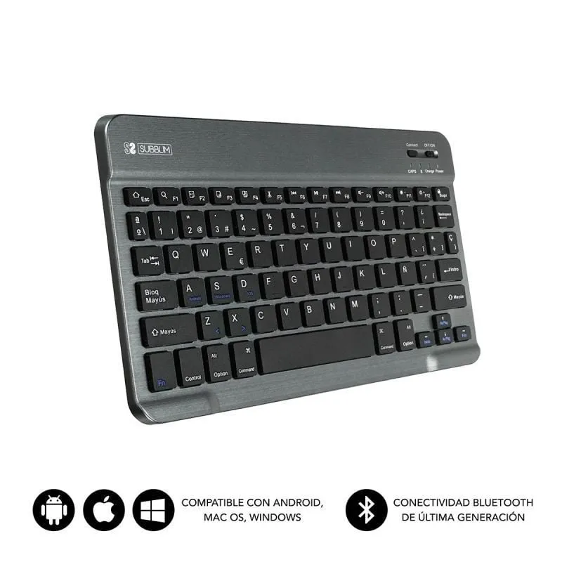 Teclado Compacto Inalámbrico Subblim Smart/ Gris