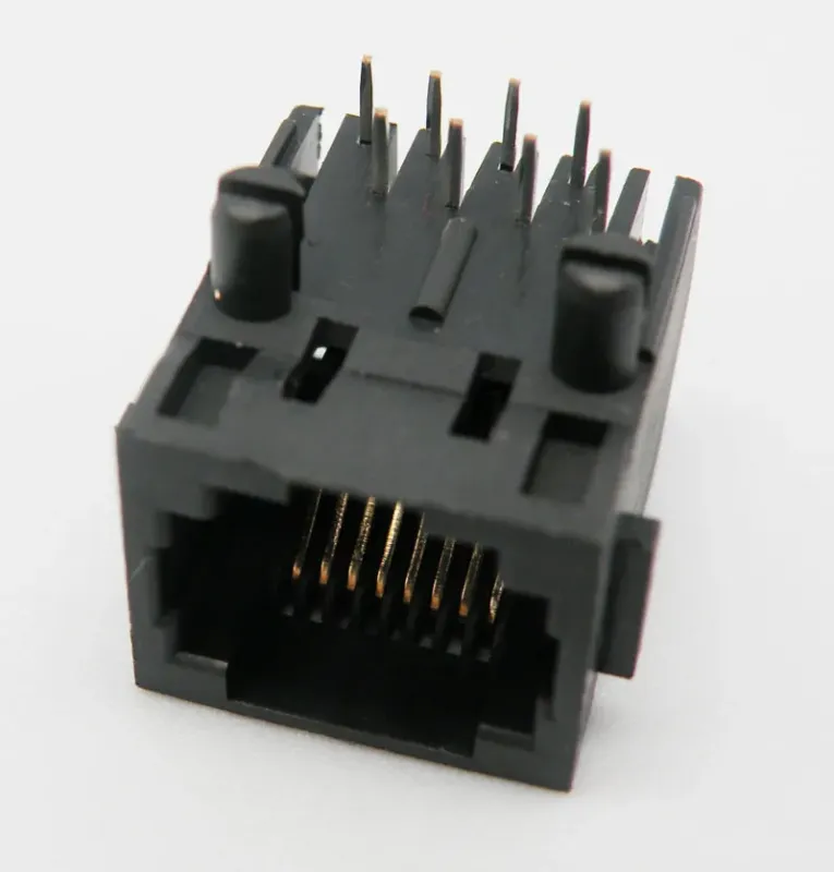 Base RJ45 UTP 50U" (8P8C) para PCB, acodada