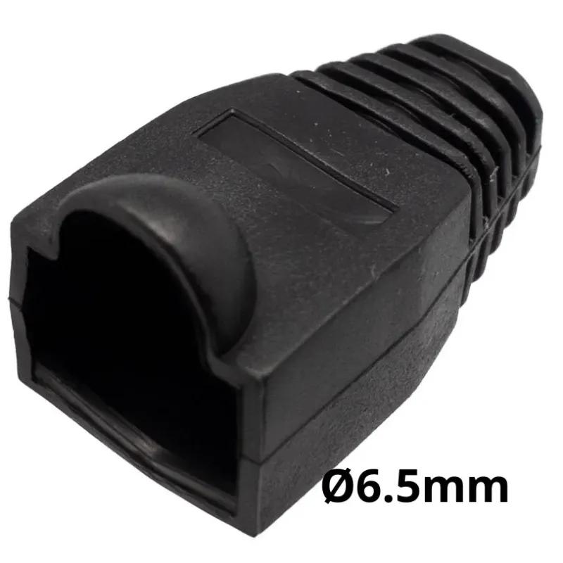 Capuchón protector para conector RJ45 para cable de Ø6.5mm con burbuja, Negro