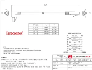 Cat.6 FTP RJ45 Macho-Macho, 1m Acodado, Rojo — imagen 2