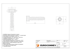 Taco de sujeción para brida, 9.8 x 43.6 mm, Negro — imagen 2