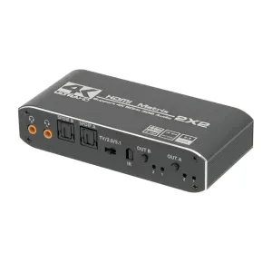 Matriz HDMI 2x2 4K@60Hz HDCP2.2 con extracción audio independientes — imagen 1