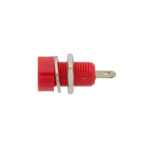 Base de banana hembra para montaje en chasis, cuerpo de plástico rojo — imagen 2