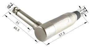 6.4mm Mono Macho Acodado Con Goma — imagen 2
