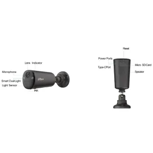 Tubular IP H265 4M Iluminación Dual LED20m/IR15m 2.1mm IP66 PIR MIC/Altavoz WiFi AI color negro con batería + Panel Solar — imagen 2