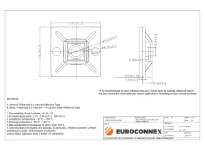 Base adhesiva y/o tornillo para bridas, 28x28mm, Natural — imagen 2