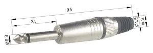 6.4mm Mono Macho Aereo, Linea Negra — imagen 2