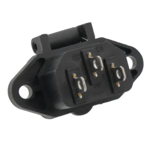 Base IEC C14 con Patillas para Montaje en Panel - Macho 250/10A (FastON de 4.75mm) con Tapa Abatible Vertical — imagen 3