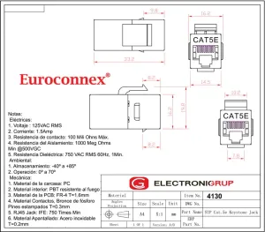 Adapt. Keystone Cat5e RJ45 H-H Apantallado — imagen 2