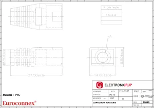 Capuchón protector para conector RJ45 para cable de Ø6mm, Gris — imagen 2